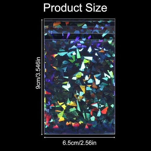 200pcs Laser Photocard Sleeves, Holographic Flashing Photo Card Sleeve, 2.56x3.54in PVC Free Acid Free Overlay Laminating Self Adhesive Film Photocard Idol Bank Trading Cards ID Door Protector in Saudi Arabia