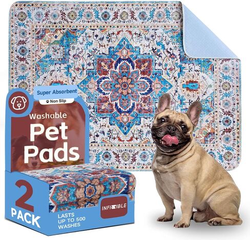 Washable Pee Pads for Dogs, 2 Pack Reusable Puppy Pads 48"x36", Washable Waterproof Large Dog Bed Pad, Super Absorbent & Leakproof Reusable Pee Pad for Whelping Training and Nursing Supplies in Saudi Arabia