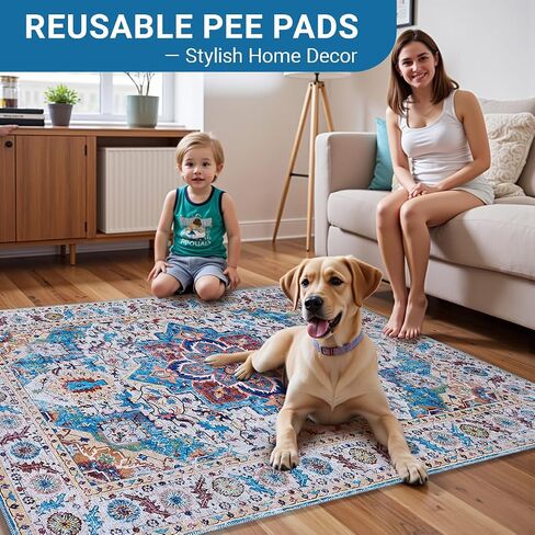 Washable Pee Pads for Dogs, 2 Pack Reusable Puppy Pads 48"x36", Washable Waterproof Large Dog Bed Pad, Super Absorbent & Leakproof Reusable Pee Pad for Whelping Training and Nursing Supplies in Saudi Arabia