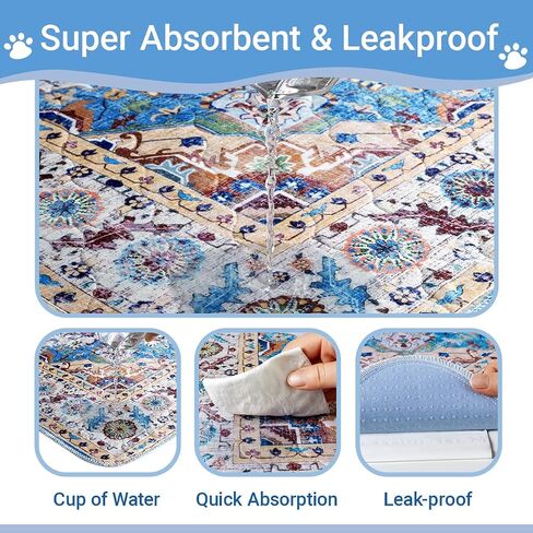 Washable Pee Pads for Dogs, 2 Pack Reusable Puppy Pads 48"x36", Washable Waterproof Large Dog Bed Pad, Super Absorbent & Leakproof Reusable Pee Pad for Whelping Training and Nursing Supplies in Saudi Arabia