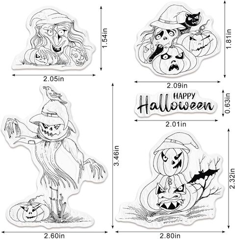 Abtols Halloween Black Cats Clear Clear For Card Making Scrapbooking Decortings Diy ، Words Bat Spider Web Web Silicone Seal Stamps for Encorsing Album Crafts in Saudi Arabia