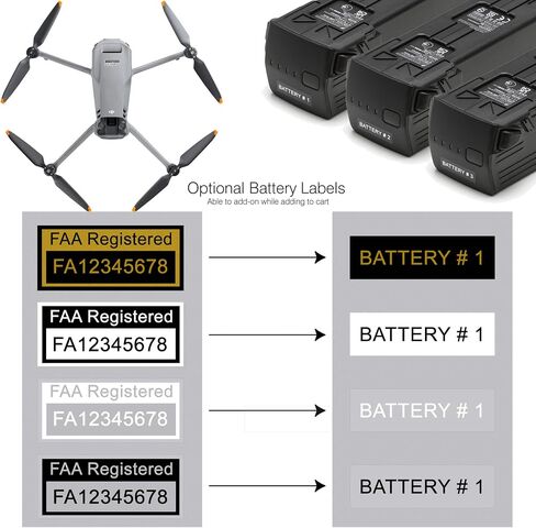 ملصقات FAA بدون طيار (مجموعتان من 3) لبطاقة معرف التسجيل Mavic 3 + FAA UAS للطيارين الهواة + حبل وحامل بطاقة الهوية + ملصقات بطارية اختيارية in Saudi Arabia