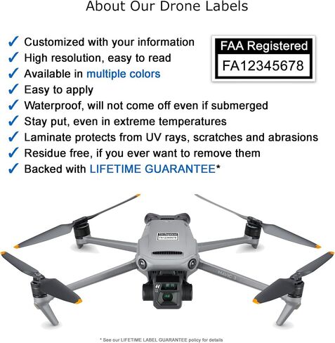 ملصقات FAA بدون طيار (مجموعتان من 3) لبطاقة معرف التسجيل Mavic 3 + FAA UAS للطيارين الهواة + حبل وحامل بطاقة الهوية + ملصقات بطارية اختيارية in Saudi Arabia