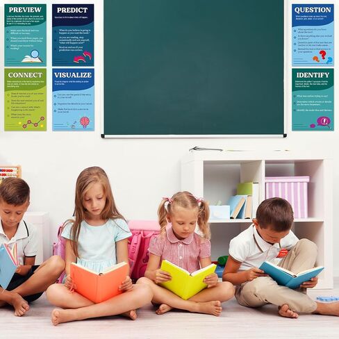 Outus 13 Pcs Reading Strategies Posters Classroom Decorations Reading Bulletin Board Posters Elementary Educational Wall Prints Library Decor for Middle High Schools Teacher Supplies (Composition) in Saudi Arabia