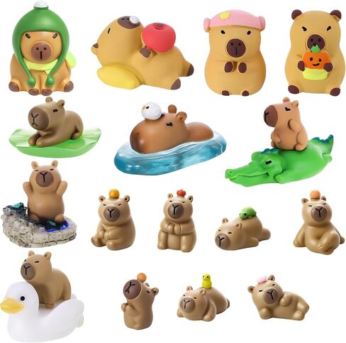 16 PCS MINI Resin Capybara Tiny Capybara Miniature Topurines for DIY Cake Decoration Hrafts Moss Landscape in Saudi Arabia