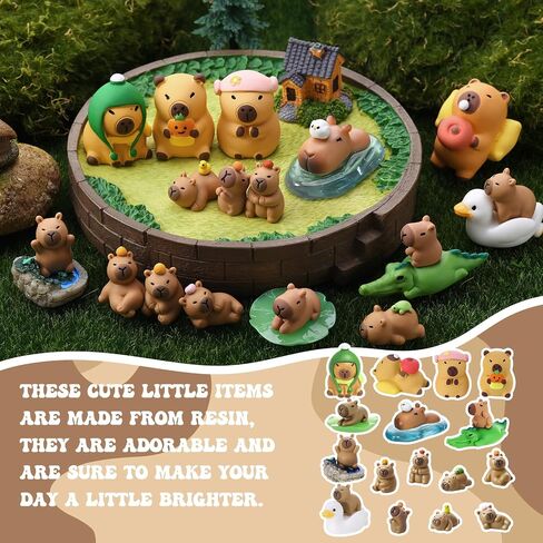 16 PCS MINI Resin Capybara Tiny Capybara Miniature Topurines for DIY Cake Decoration Hrafts Moss Landscape in Saudi Arabia