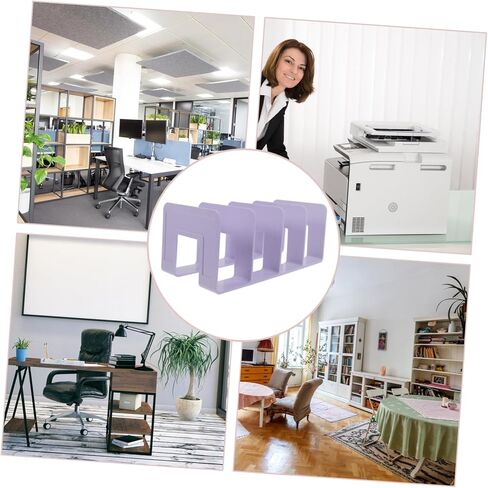 NUOBESTION 4-SCECED DESCE DESK Organizer Rack Blastic Boxitends for Books Heavy Non-Slip Magazine Holder for Office and Home Use File Storage Storage Separator for Boys and Girls Relves in Saudi Arabia