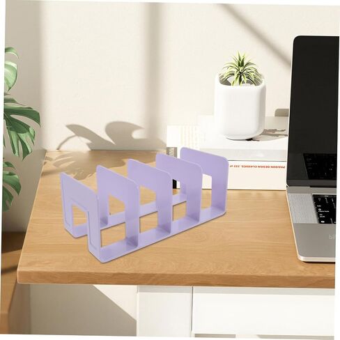 NUOBESTION 4-SCECED DESCE DESK Organizer Rack Blastic Boxitends for Books Heavy Non-Slip Magazine Holder for Office and Home Use File Storage Storage Separator for Boys and Girls Relves in Saudi Arabia