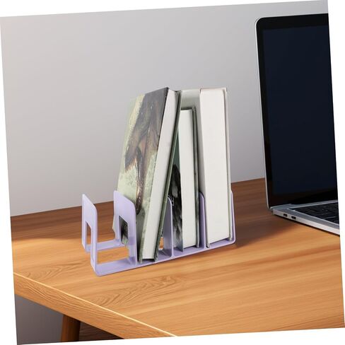 NUOBESTION 4-SCECED DESCE DESK Organizer Rack Blastic Boxitends for Books Heavy Non-Slip Magazine Holder for Office and Home Use File Storage Storage Separator for Boys and Girls Relves in Saudi Arabia