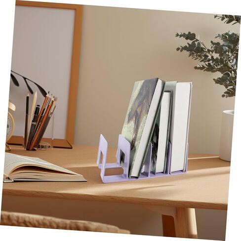 NUOBESTION 4-SCECED DESCE DESK Organizer Rack Blastic Boxitends for Books Heavy Non-Slip Magazine Holder for Office and Home Use File Storage Storage Separator for Boys and Girls Relves in Saudi Arabia