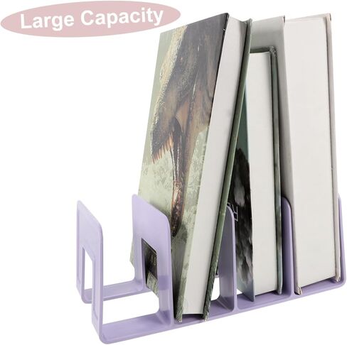 NUOBESTION 4-SCECED DESCE DESK Organizer Rack Blastic Boxitends for Books Heavy Non-Slip Magazine Holder for Office and Home Use File Storage Storage Separator for Boys and Girls Relves in Saudi Arabia