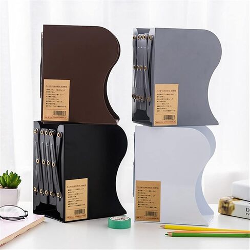 Retractable Shelves Book Support Stand Adjustable Bookshelf Desk Organizer Office Accessories(Black) in Saudi Arabia