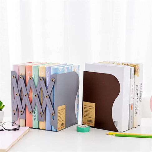 Retractable Shelves Book Support Stand Adjustable Bookshelf Desk Organizer Office Accessories(Black) in Saudi Arabia