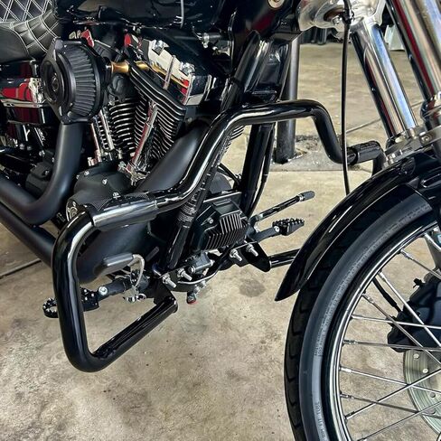 قضبان WSays Dyna 1 1/4 بوصة لحماية المحرك والشارب على الطريق السريع متوافقة مع 2006-2017 Harley Dyna Fat Bob Street Bob Low Rider Super Glide Wide Glide Switchback in Kuwait