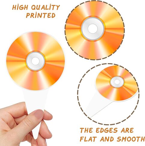 48pcs COD CD DISC Cupcake Toppers for 90s Party Decoration Retro CD Music Music Cake Cupcake تختار لتسعينيات القرن الماضي in Saudi Arabia