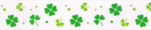 Ribbli Grosgrain Lucky Shamrock Craft Ribbon,7/8-Inch,10-Yard Spool, Green/White, Use for St. Patrick's Day,Team Hair Bows,Wreath,Sport Lanyards,Gift Wrapping,Party Decoration,All Crafting and Sewing in Saudi Arabia