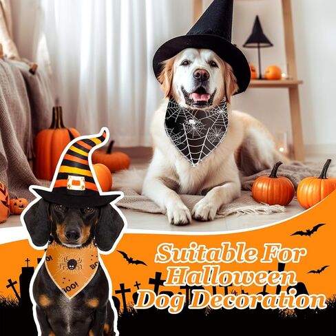 Frienda 30 Pieces Halloween Dog Bandanas Bulk Pumpkin Bandanas for Dogs Soft Kerchief Set Bibs Triangle Doggie Scarf for Small Medium Large Pets Halloween Party Decoration in Saudi Arabia