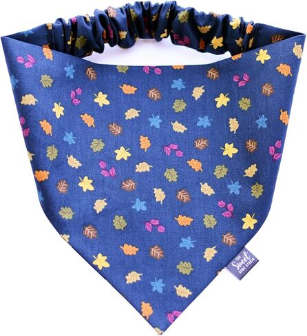 Fall Scrunchie Dog Bandana, Handmade Halloween, Thanksgiving, Harvest Pet Neckerchief, Dog & Cat Accessory, Perfect Autumn Photo Prop, Gift for Dog (Mushrooms and Sunflowers, Large) in Kuwait