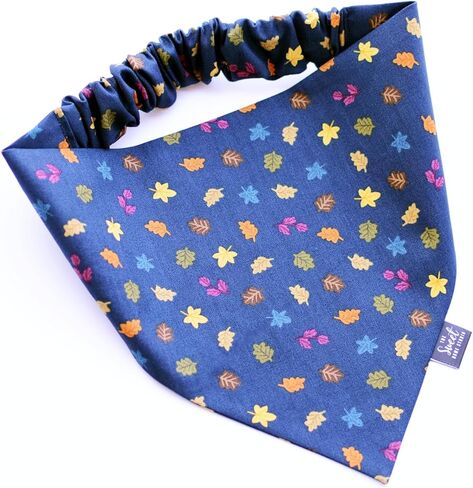 Fall Scrunchie Dog Bandana, Handmade Halloween, Thanksgiving, Harvest Pet Neckerchief, Dog & Cat Accessory, Perfect Autumn Photo Prop, Gift for Dog (Mushrooms and Sunflowers, Large) in Kuwait