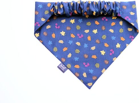 Fall Scrunchie Dog Bandana, Handmade Halloween, Thanksgiving, Harvest Pet Neckerchief, Dog & Cat Accessory, Perfect Autumn Photo Prop, Gift for Dog (Mushrooms and Sunflowers, Large) in Kuwait