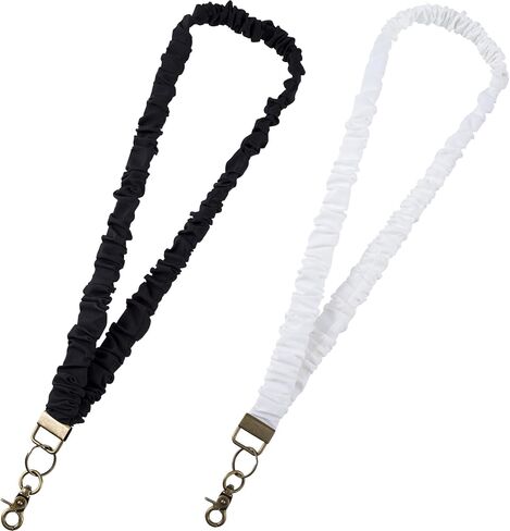2PCS Scrunchie Lanyards لشارات الهوية ، حبل الرقبة القابل للسحب للنساء ، مرن المعلم الحبل in Kuwait