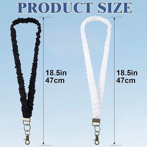 2PCS Scrunchie Lanyards لشارات الهوية ، حبل الرقبة القابل للسحب للنساء ، مرن المعلم الحبل in Kuwait