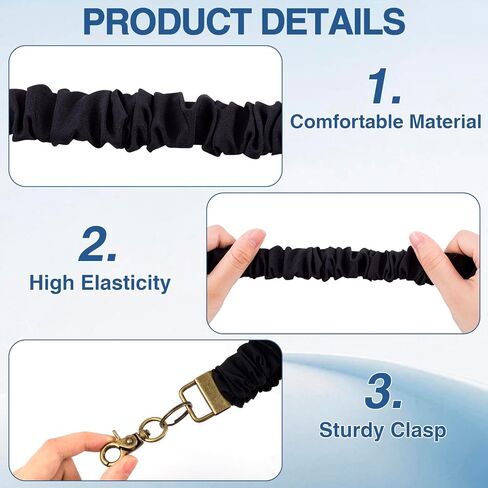2PCS Scrunchie Lanyards لشارات الهوية ، حبل الرقبة القابل للسحب للنساء ، مرن المعلم الحبل in Kuwait