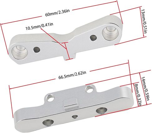 CNC 7075 Aluminum Alloy Front and Rear Lower Arm Suspension Hanger Mount Set Suitable for Arrma 1/7 Felony Limitless Mojave 6s 1/8 Kraton Notorious Outcast Typhon 6S Upgrades (Front and Rear) in Kuwait