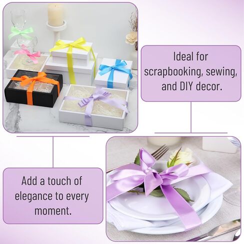 Mr. Pen- Satin Ribbon, 6 Rolls, 1 Inch, 5 Yards/Roll, Colorful Satin Ribbon 1 Inch in Saudi Arabia