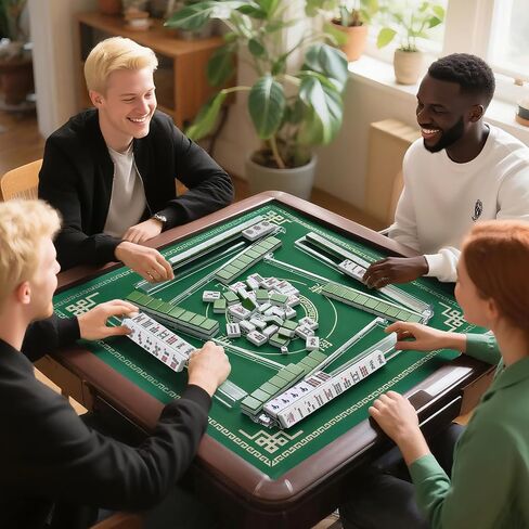 4pcs رفوف Mahjong مع دافعين ، رفوف البلاط Acrylic American Majiang ، يستورد رفوف Mahjong الحديثة مع دافعات مدمجة (أبيض) in Saudi Arabia