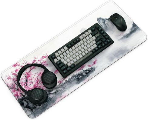 لوحة الماوس للألعاب ، كبيرة 31.5 × 11.8 بوصة ، وسادة لوحة مفاتيح طويلة ، حصيرة فأر لطيفة للكمبيوتر مع حواف مخيط وقاعدة غير قابلة للانزلاق (وايلد زهرة) in Kuwait