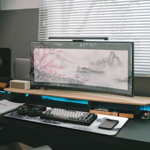 لوحة الماوس للألعاب ، كبيرة 31.5 × 11.8 بوصة ، وسادة لوحة مفاتيح طويلة ، حصيرة فأر لطيفة للكمبيوتر مع حواف مخيط وقاعدة غير قابلة للانزلاق (وايلد زهرة) in Kuwait