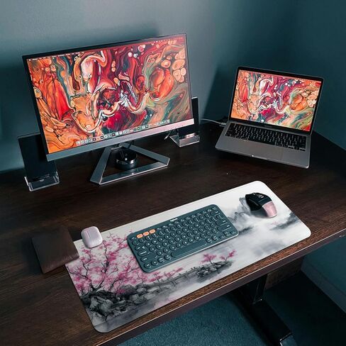 لوحة الماوس للألعاب ، كبيرة 31.5 × 11.8 بوصة ، وسادة لوحة مفاتيح طويلة ، حصيرة فأر لطيفة للكمبيوتر مع حواف مخيط وقاعدة غير قابلة للانزلاق (وايلد زهرة) in Kuwait