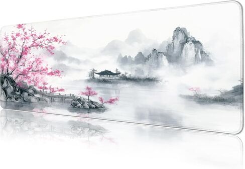 لوحة الماوس للألعاب ، كبيرة 31.5 × 11.8 بوصة ، وسادة لوحة مفاتيح طويلة ، حصيرة فأر لطيفة للكمبيوتر مع حواف مخيط وقاعدة غير قابلة للانزلاق (وايلد زهرة) in Kuwait