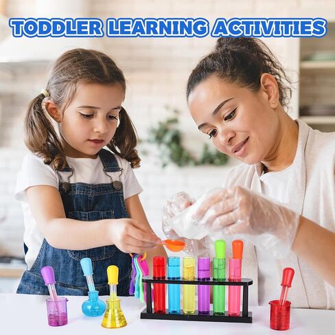 Test Tubes Dropper Beaker Set, Science Kits for Kids, Droppers Chemistry Set STEM Toys for Toddlers, Preschool Science Center Materials, Science Experiments for Kids 4-6 Homeschool Supplies in Saudi Arabia