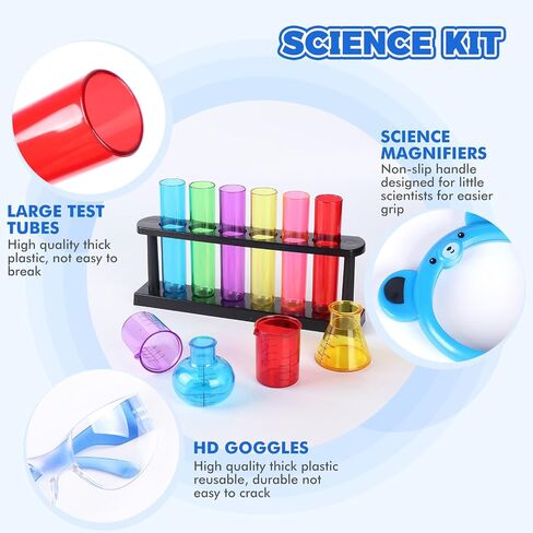 Test Tubes Dropper Beaker Set, Science Kits for Kids, Droppers Chemistry Set STEM Toys for Toddlers, Preschool Science Center Materials, Science Experiments for Kids 4-6 Homeschool Supplies in Saudi Arabia