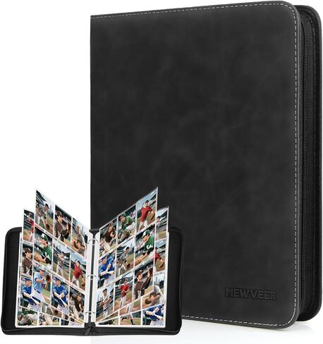 Binder Card ، 9 BINDER TRADING CARD BINDER لـ 900 بطاقة ، ألبوم بطاقات البيسبول المتميزة والمتميزة ، مجلدات حامل البطاقات ، ألبومات جامع البطاقات لـ YGO/MTG/TCG ، بطاقات رياضية ، أسود in Kuwait