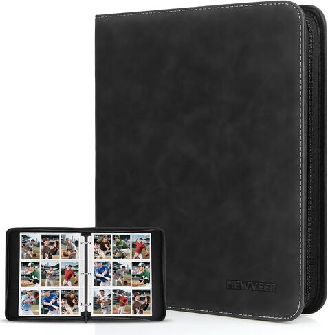Binder Card ، 9 BINDER TRADING CARD BINDER لـ 900 بطاقة ، ألبوم بطاقات البيسبول المتميزة والمتميزة ، مجلدات حامل البطاقات ، ألبومات جامع البطاقات لـ YGO/MTG/TCG ، بطاقات رياضية ، أسود in Kuwait