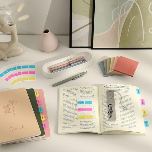Stationery Gift Set, 3PCS A5 Spiral Notebooks, Gel Pens, Steel Bookmark, Sticky Notes & Tabs, Gift Box - Aesthetic Desk Accessories Office Supplies for Women in Saudi Arabia