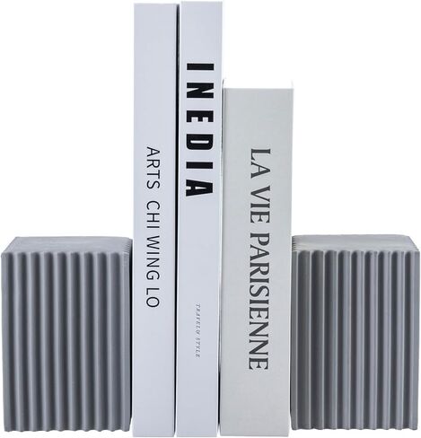 MyGift مساند كتب مزخرفة من الخشب المحروق الريفي بتصميم مثلث، حامل كتب خشبي للمكتب مع حلقة نحاسية، زوج واحد in Kuwait