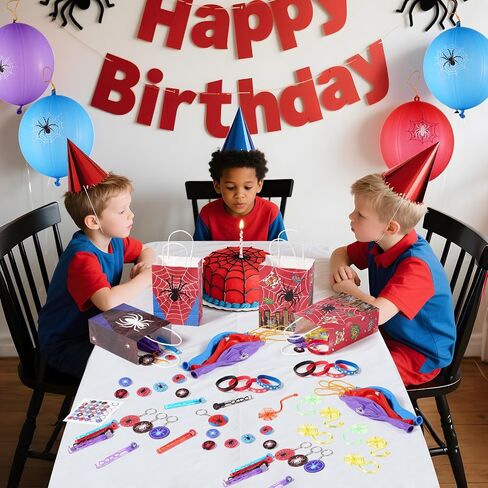VanBlue 84pcs Spider Party Forms Hero موضوعات عيد ميلاد ديكورات الحفلات لوازم للأطفال ، حقيبة هدايا ، دبابيس الأزرار ، سلاسل المفاتيح Goodie Bag ، هدايا مكافآت الفصول الدراسية ، حشوات بيناتا للأولاد in Saudi Arabia