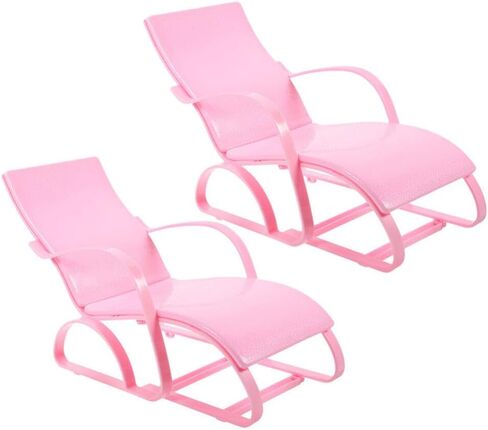 Upkoch 2 PCS Mini Dolls House Chairs ، 6.68 بوصة للبلاستيك Doll House كراسي ، وملحقات شاطئية مصغرة للحرف اليدوية ، وأثاث دمية للدمى 11.5 بوصة ، والوردي. in Saudi Arabia