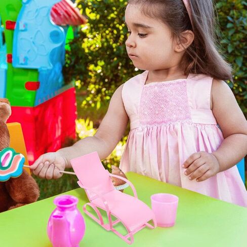 Upkoch 2 PCS Mini Dolls House Chairs ، 6.68 بوصة للبلاستيك Doll House كراسي ، وملحقات شاطئية مصغرة للحرف اليدوية ، وأثاث دمية للدمى 11.5 بوصة ، والوردي. in Saudi Arabia