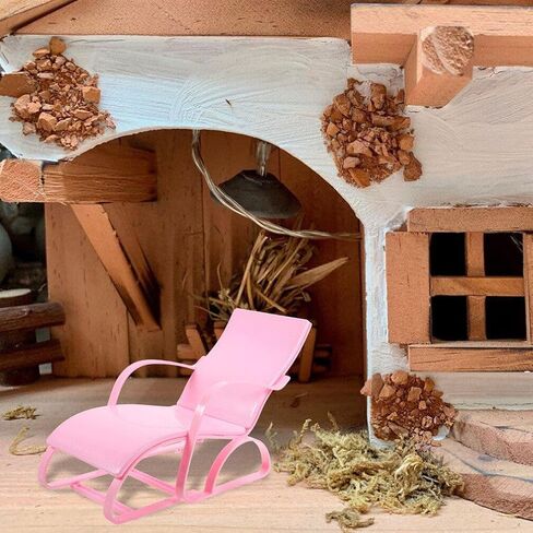 Upkoch 2 PCS Mini Dolls House Chairs ، 6.68 بوصة للبلاستيك Doll House كراسي ، وملحقات شاطئية مصغرة للحرف اليدوية ، وأثاث دمية للدمى 11.5 بوصة ، والوردي. in Saudi Arabia
