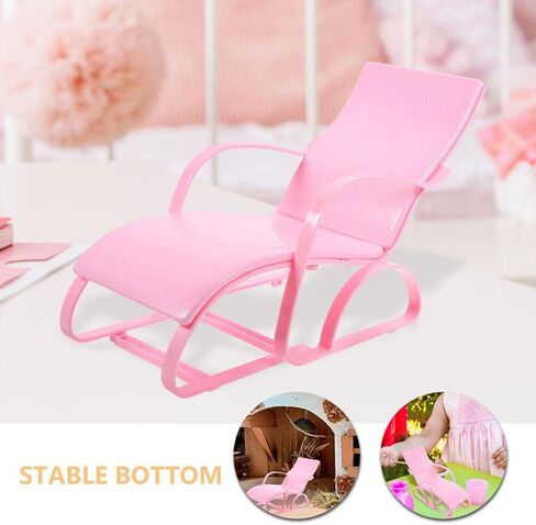 Upkoch 2 PCS Mini Dolls House Chairs ، 6.68 بوصة للبلاستيك Doll House كراسي ، وملحقات شاطئية مصغرة للحرف اليدوية ، وأثاث دمية للدمى 11.5 بوصة ، والوردي. in Saudi Arabia