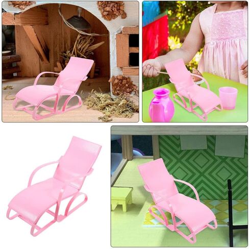 Upkoch 2 PCS Mini Dolls House Chairs ، 6.68 بوصة للبلاستيك Doll House كراسي ، وملحقات شاطئية مصغرة للحرف اليدوية ، وأثاث دمية للدمى 11.5 بوصة ، والوردي. in Saudi Arabia