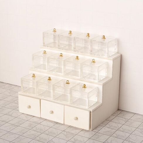 Dollhouse Candy Display Box Miniature Wooden Drafl Grager Model Mini Fruit Fruit Display Rack Furniture Association 1: 12 Doll Decor Decor in Kuwait