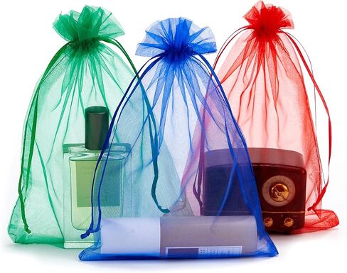 50 PCS 6x9 بوصة حفل زفاف لصالح حقيبة الهدايا أكياس الأورجانزا 10 مزيج اللون (ألوان متنوعة) in Kuwait