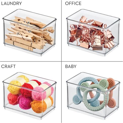 Idesign Small Organizer Bin - مجموعة من 4 - واضحة - مصنوعة في الولايات المتحدة الأمريكية in Saudi Arabia