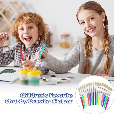 64 Pcs Paint Brushes Sets for Kids Toddler Art Supplies Large Chubby Round and Flat Brush for School Washable Acrylic Oil Paint in Saudi Arabia
